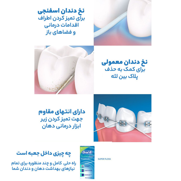 نخ دندان اورال-بی مدل super floss
