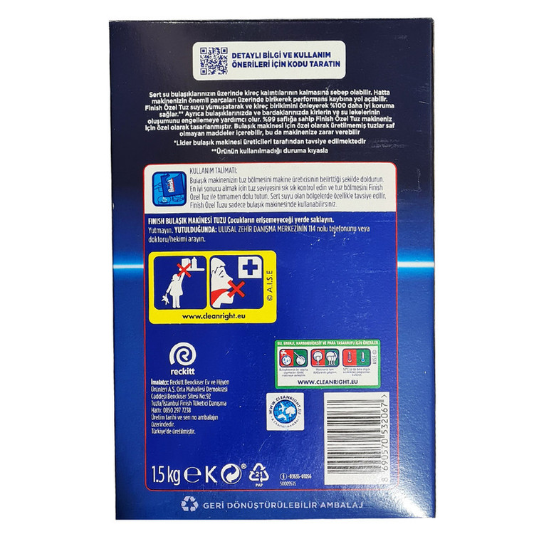 نمک ماشین ظرفشویی فینیش مدل Ozel Tuz Black وزن 1500 گرم