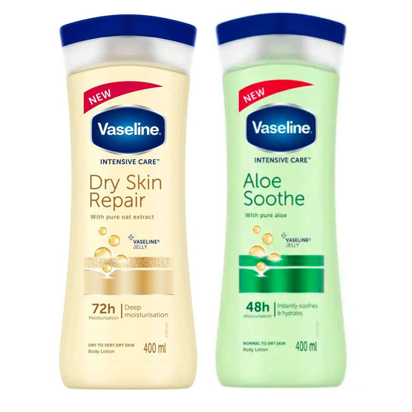 لوسیون بدن  مدل DRY INTENSIVE CARE حجم 400 میلی لیتر به همراه لوسیون بدن  مدل Aloe Sooth حجم 400 میلی لیتر