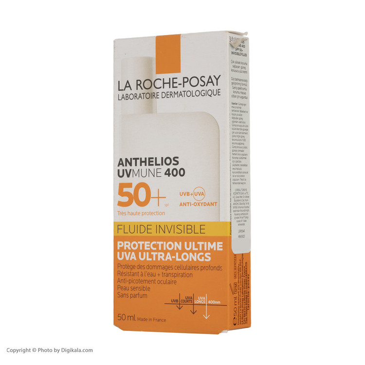 فلوئید ضدآفتاب بیرنگ لاروش پوزای +SPF50 مدل UVMune400 مناسب انواع پوست، حجم 50 میلیلیتر