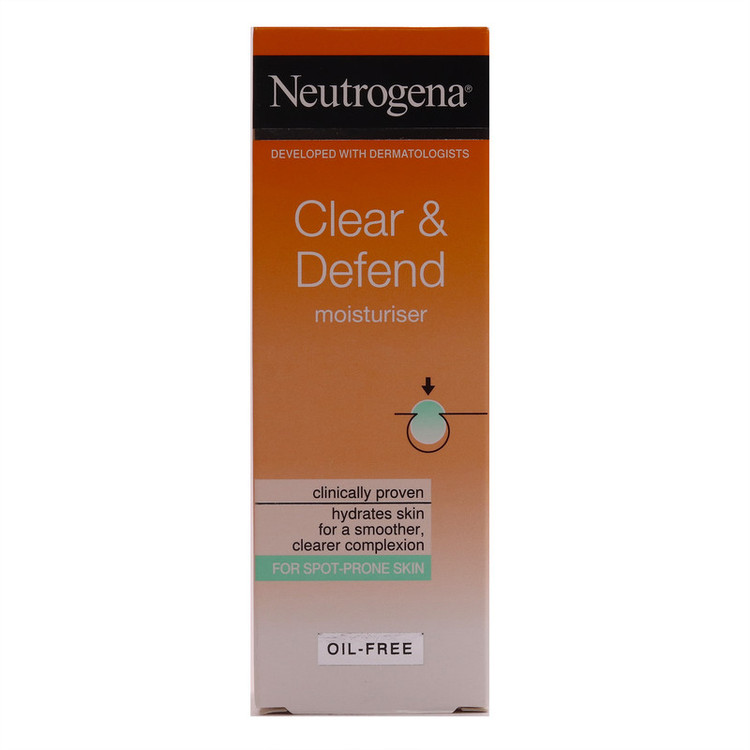 کرم مرطوب کننده نوتروژینا مدل Clear & Defend حجم 50 میلی لیتر