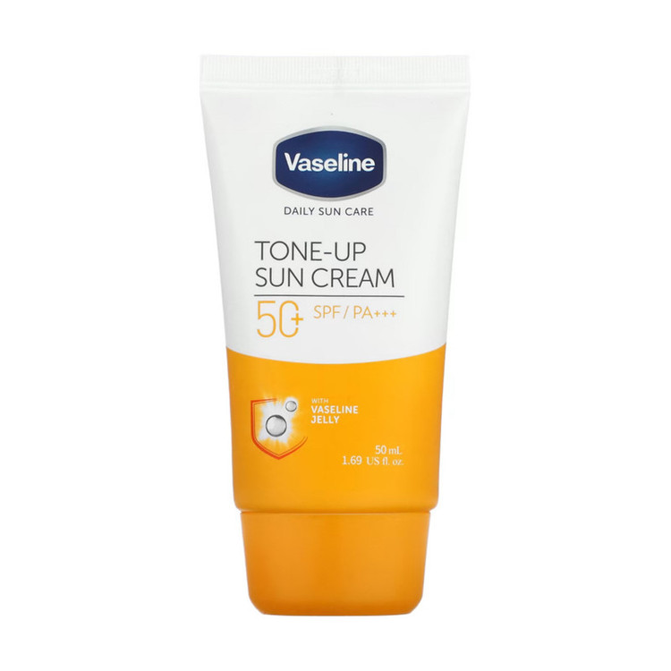 کرم ضد آفتاب بدون رنگ وازلین SPF 50 مدل tone_up مناسب انواع پوست حجم 50 میلیلیتر