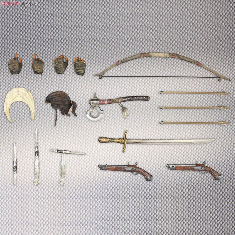 اکشن فیگور پلی آرت مدل اساسین سری Connor Kenway مجموعه 19 عددی