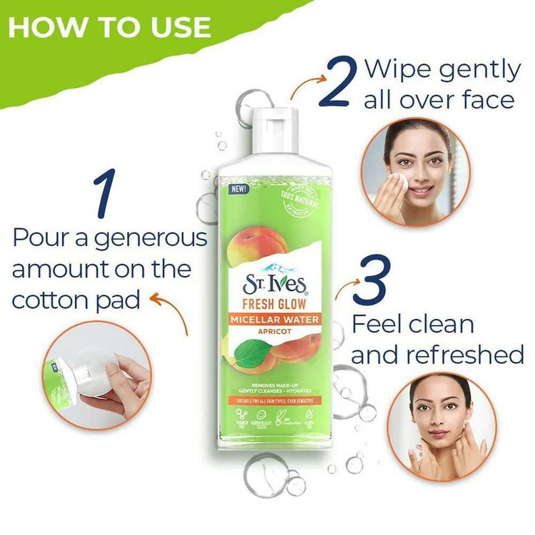 محلول پاک کننده آرایش اس تی.ایوز مدل FRESH GLOW حجم 400 میلی لیتر